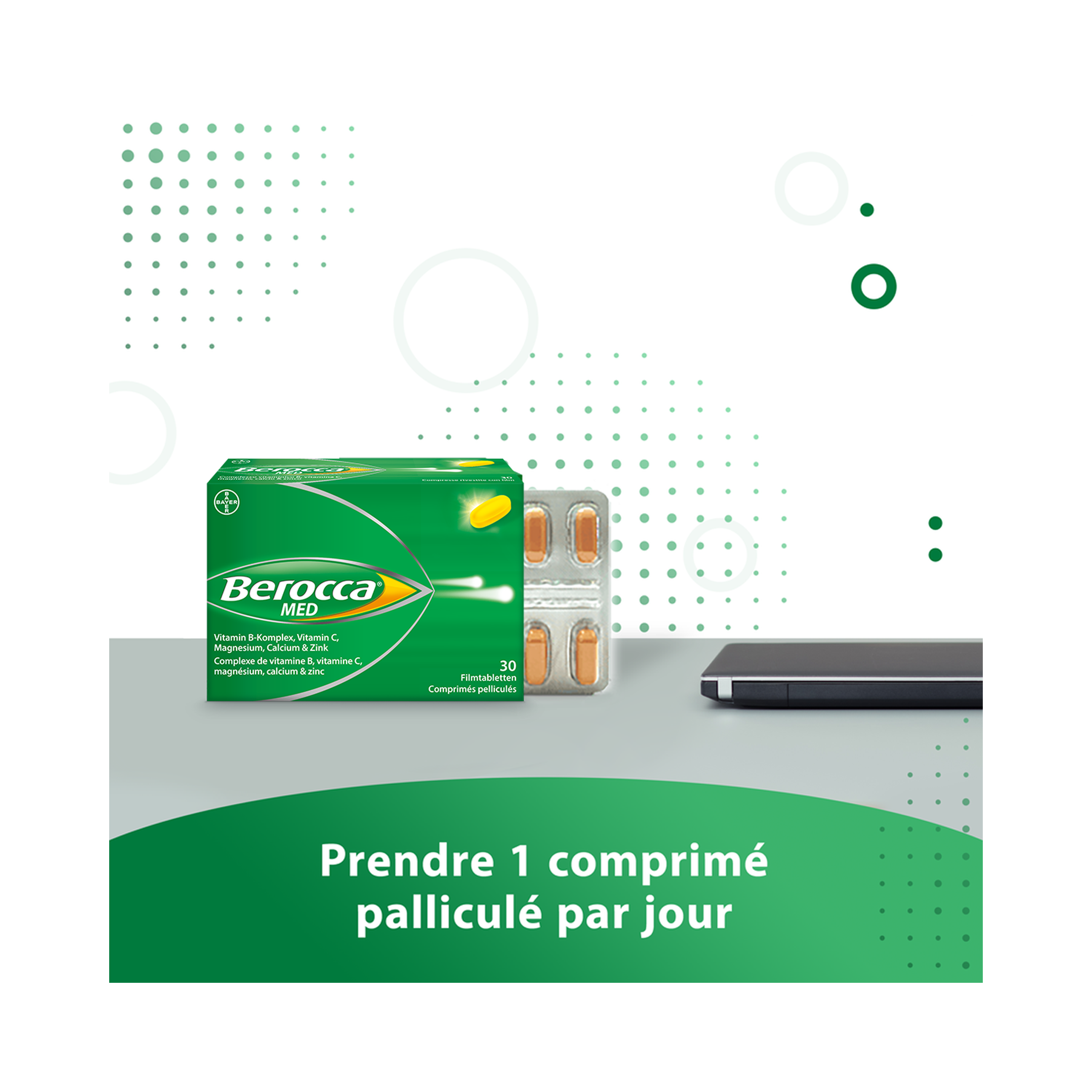 Prendre 1 comprime pallicule par jour.